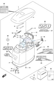 DF 250 drawing Engine Cover (Black) (DF 250S)