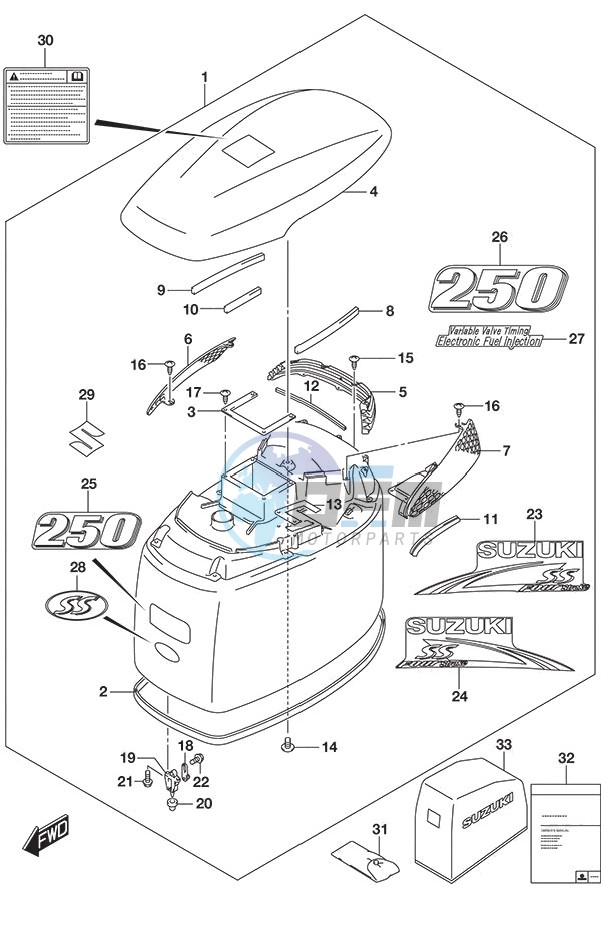 Engine Cover (Black) (DF 250S)