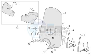 Scarabeo 125-150-200 (eng. Rotax) drawing Front body - Handguard II