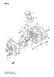 SV1000 (E2) drawing FRONT CYLINDER HEAD