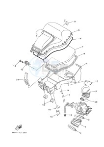 YFM700FWAD YFM7FGPHB GRIZZLY 700 EPS HUNTER (1HP7) drawing INTAKE