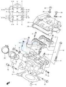 SV650 (E2) drawing REAR CYLINDER HEAD