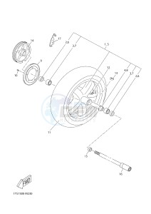 YPR250RA XMAX 250 ABS EVOLIS 250 ABS (1YS7 1YS7 1YS7) drawing FRONT WHEEL