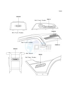 KLF 250 A [BAYOU 250] (A1-A3) [BAYOU 250] drawing DECALS-- GREEN- --- KLF250-A3- -