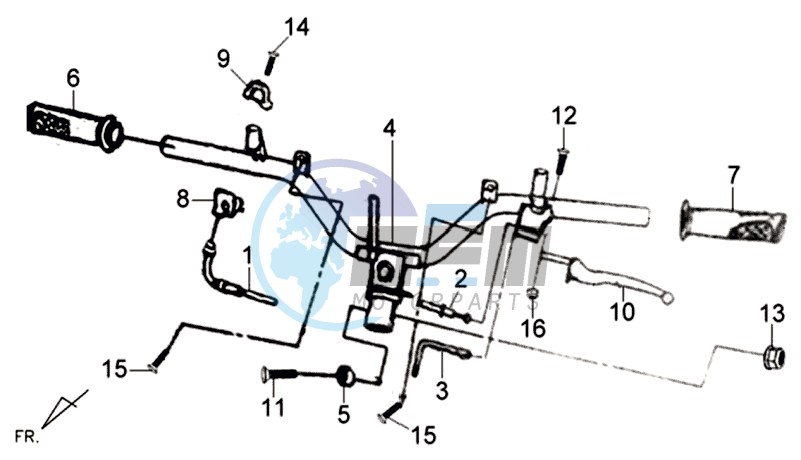 HANDLEBAR / BRAKE LEVERS CPL  L/R