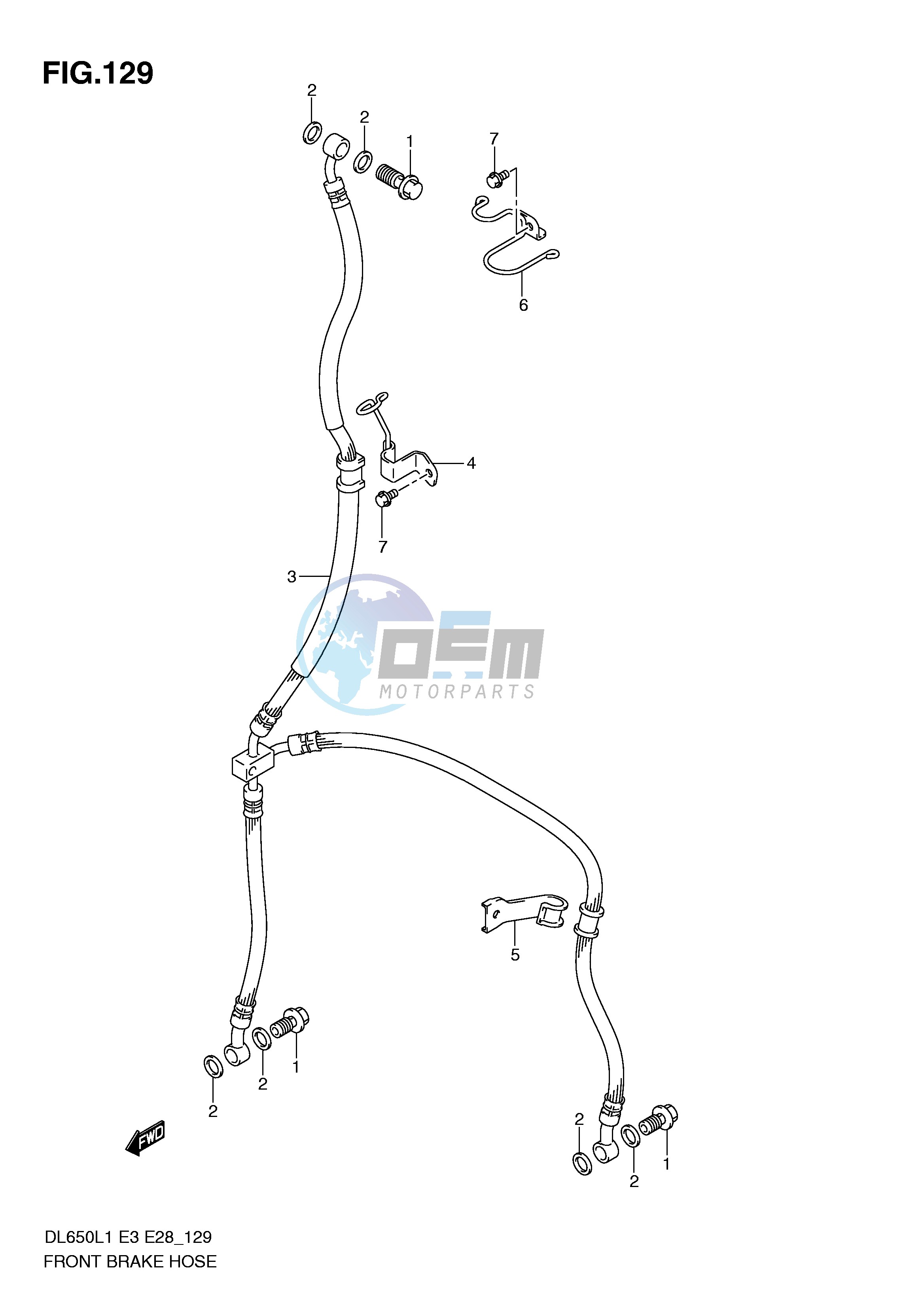 FRONT BRAKE HOSE (DL650L1 E28)