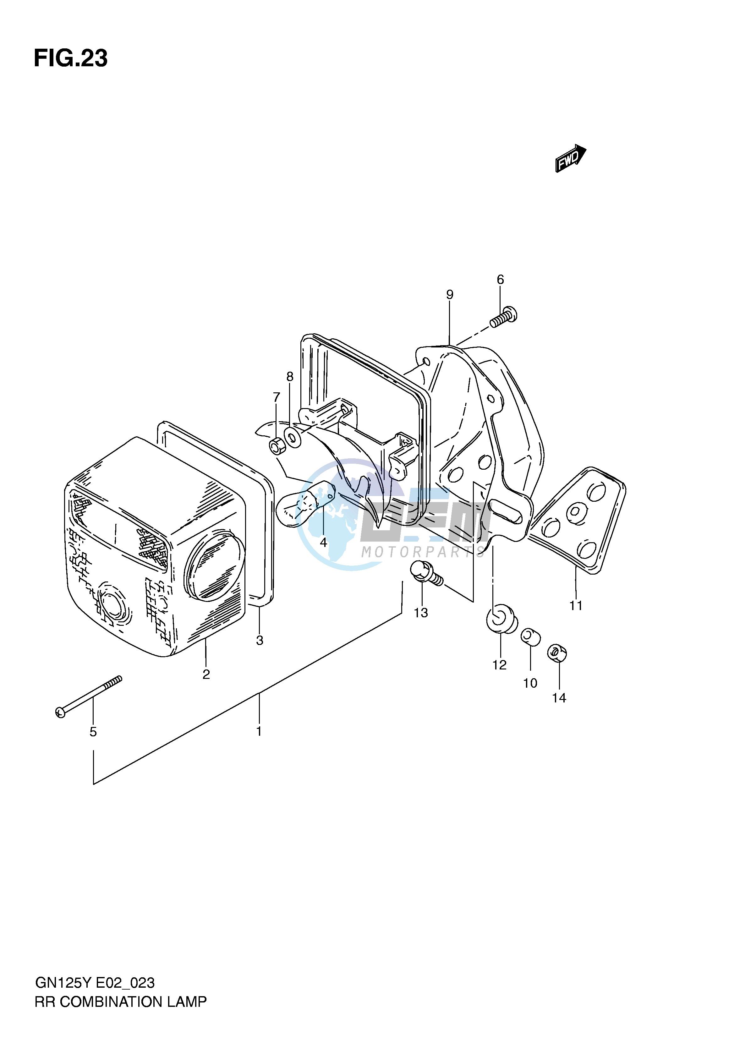 REAR COMBINATION LAMP (MODEL V W X E1,E71,P9)