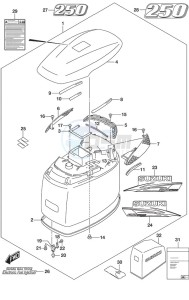 DF 250 drawing Engine Cover (White)