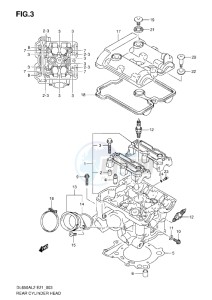 DL650 drawing REAR CYLINDER HEAD