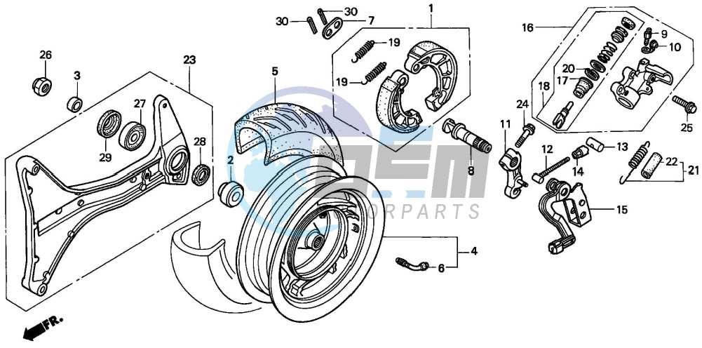 REAR WHEEL/ THRUST CYLINDER