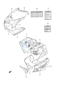 GSX-R1100 (E28) drawing COWLING BODY (MODEL N)