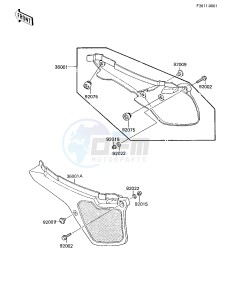 KX 80 E [KX80] (E2-E3) [KX80] drawing SIDE COVERS -- 85 KX80-E3- -