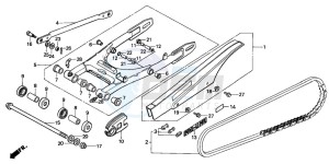 CB125T drawing SWINGARM/CHAIN CASE