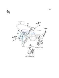 VERSYS KLE650A7F GB XX (EU ME A(FRICA) drawing Front Fender(s)