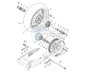 XV A MIDNIGHT STAR 1900 drawing REAR WHEEL