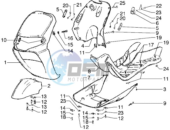 Front shield-Footboard-Spoiler