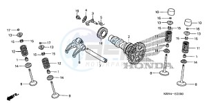 CRF250XB CRF250X ED drawing CAMSHAFT/ VALVE