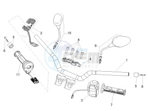 SHIVER 900 E4 ABS (NAFTA) drawing Handlebar - Controls