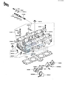 KZ 550 D [GPZ] (D1) [GPZ] drawing CYLINDER HEAD