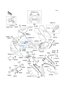 ZX 1100 D [NINJA ZX-11] (D7-D9) [NINJA ZX-11] drawing COWLING