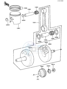 KX 250 B [KX250] (B1) [KX250] drawing CRANKSHAFT_PISTON