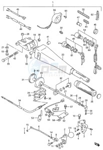 DT 75 drawing Tiller Handle (1996 to 1997)