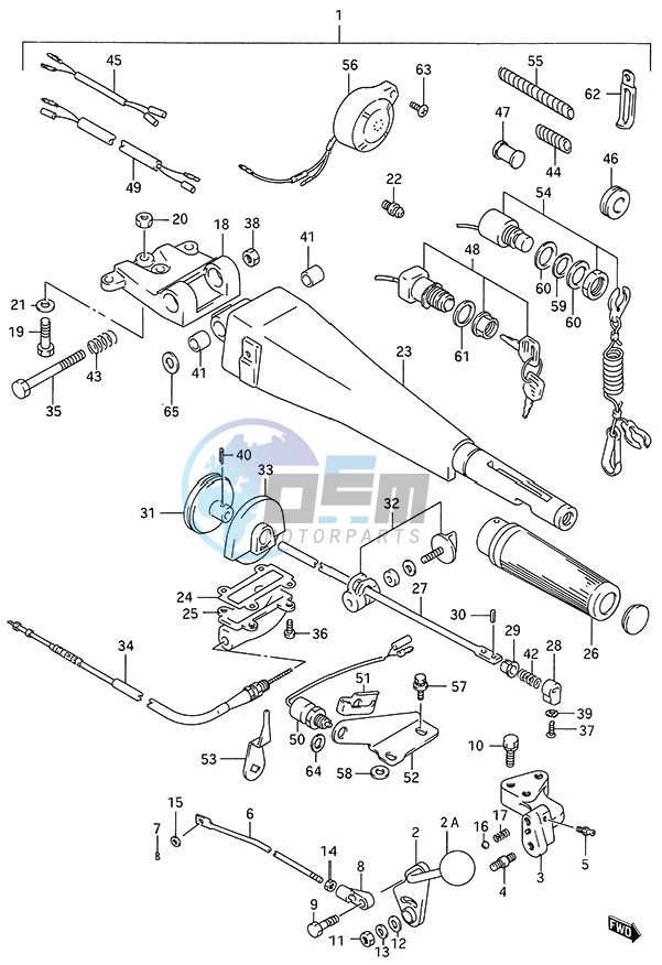 Tiller Handle (1996 to 1997)