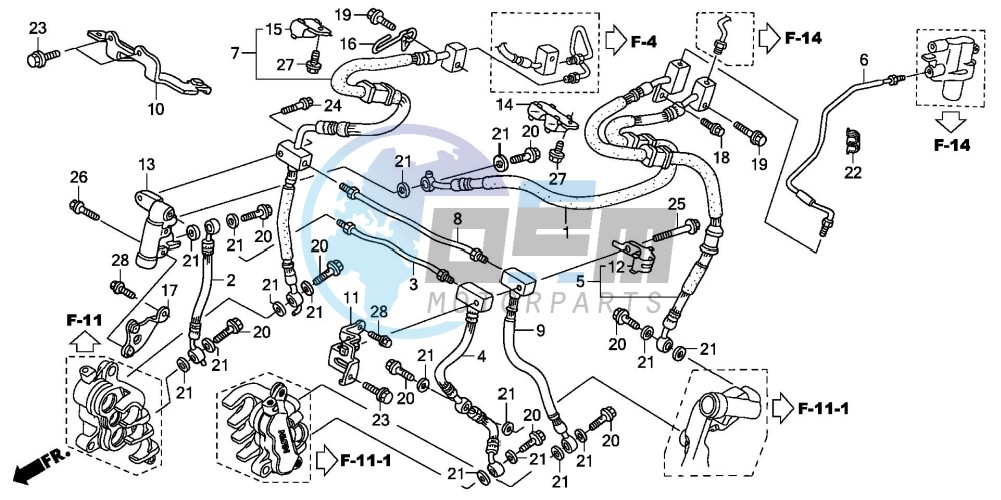 FRONT BRAKE HOSE (ST1300)