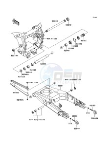 ZZR1400 ZX1400A7F FR GB XX (EU ME A(FRICA) drawing Swingarm