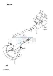 LT250R (E28) drawing MUFFLER (MODEL F G)