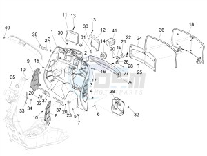 GTS 300 HPE 4T-4V IE ABS E4 (NAFTA) drawing Front glove-box - Knee-guard panel