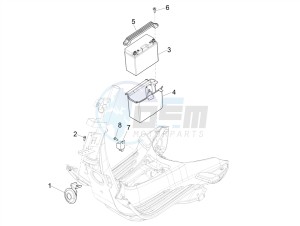 SPRINT 50 4T 3V 25 KMH E4 25 kmh (EMEA) drawing Remote control switches - Battery - Horn