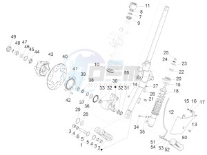 SUPER GTS 125 4T 3V IGET ABS E3 (APAC) drawing Fork/steering tube - Steering bearing unit