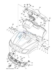 YXR700F YXR7FD RHINO 700 (1RBE 1RBF 1RBG 1RBH) drawing FRONT FENDER