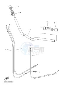 XJ6FA 600 DIVERSION F (ABS) (1DGA 1DGB) drawing STEERING HANDLE & CABLE