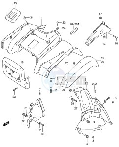 LT-F500F (E3-E28) drawing FRONT FENDER (MODEL K1 K2)