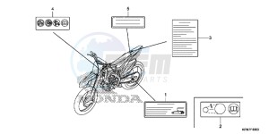 CRF250RE CRF250R Europe Direct - (ED) drawing CAUTION LABEL