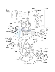 KX85 / KX85 II KX85B7F EU drawing Cylinder Head/Cylinder