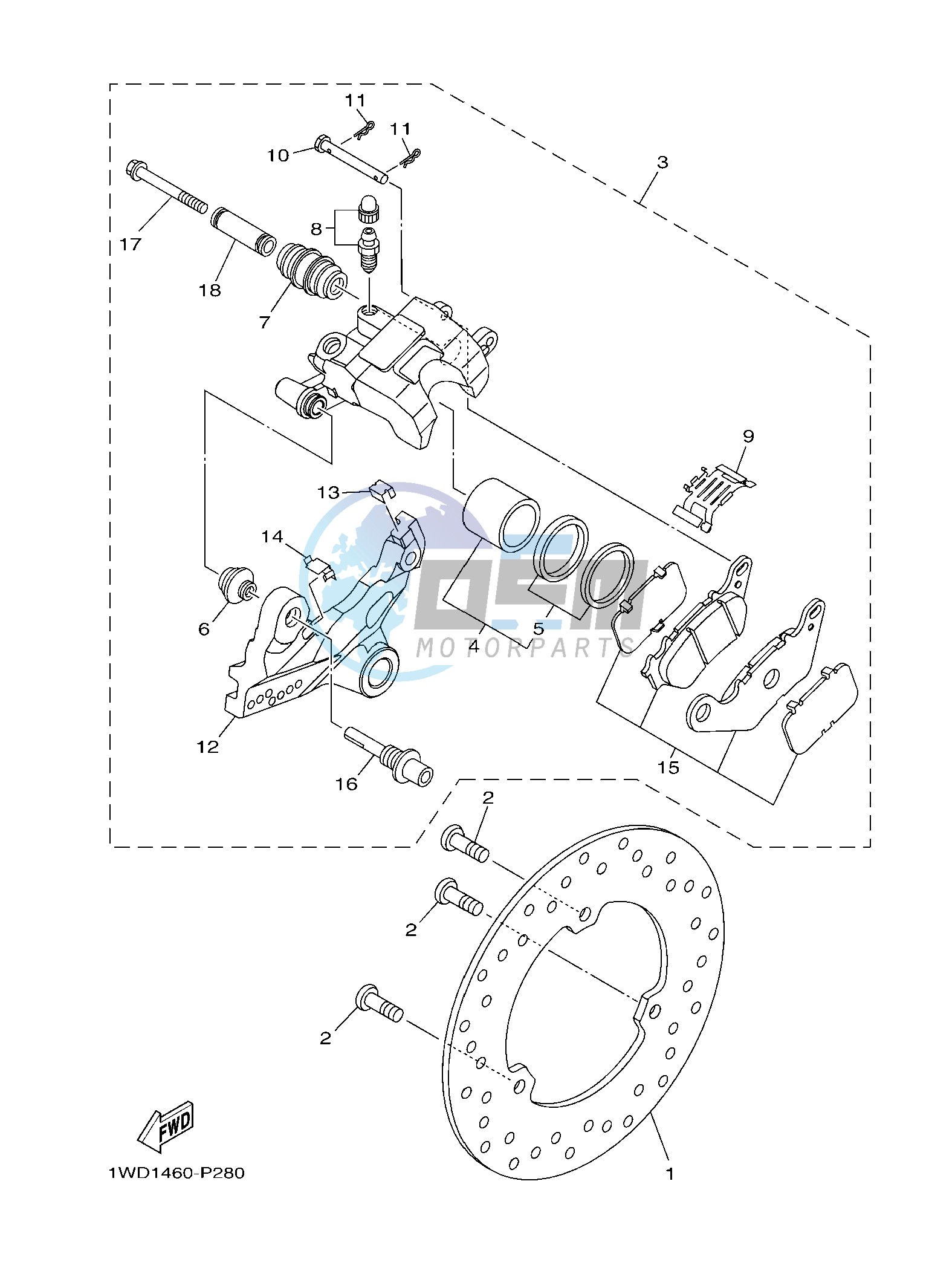 REAR BRAKE CALIPER