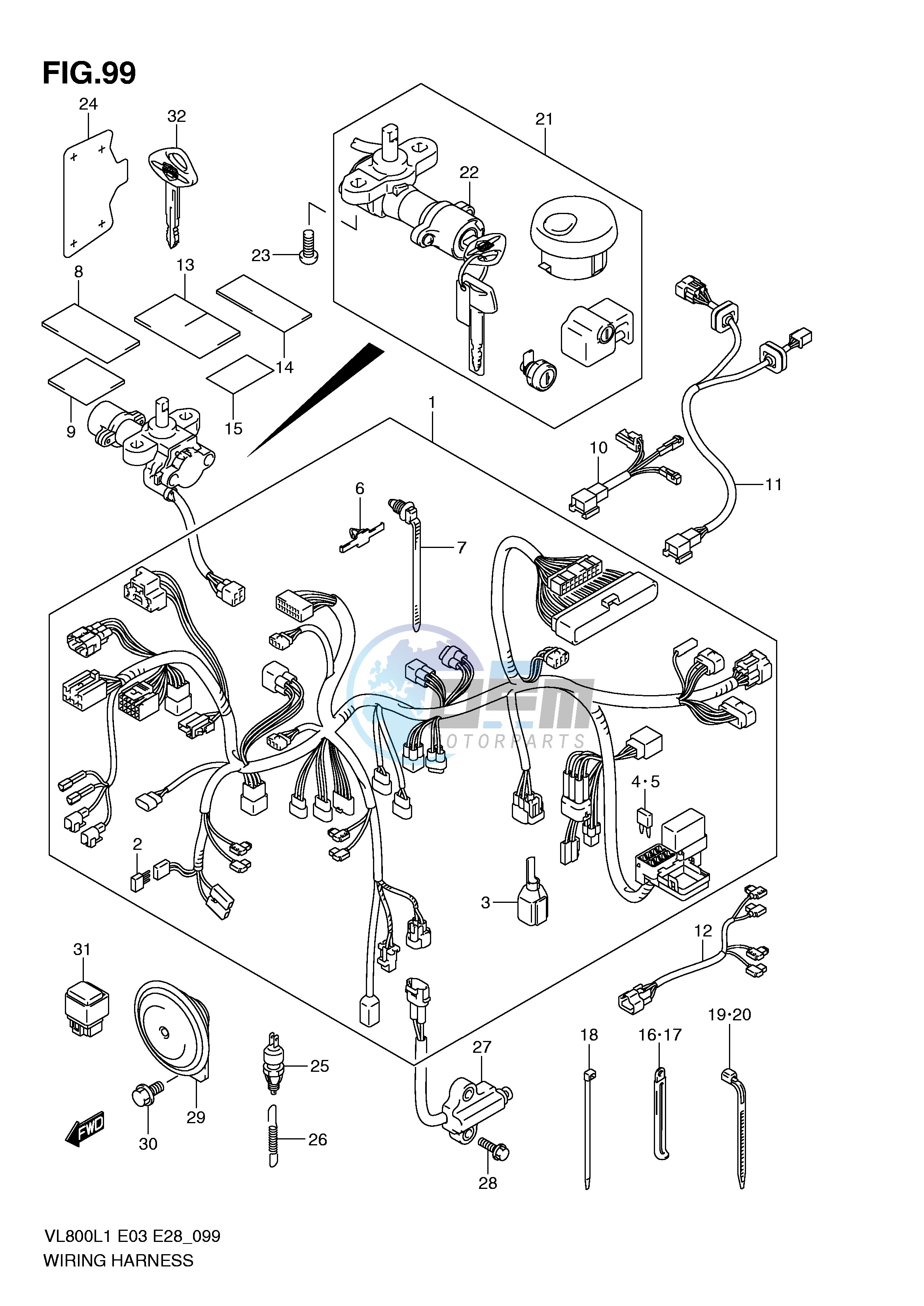 WIRING HARNESS (VL800L1 E33)