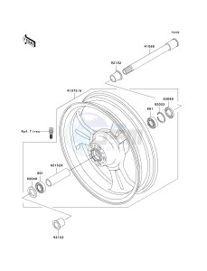 VN 1600 B [VULCAN 1600 MEAN STREAK] (B6F-B8FA) B8FA drawing FRONT WHEEL