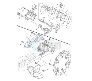 YZ F 250 drawing REAR BRAKE CALIPER