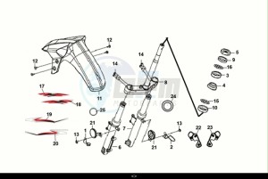 CROX 50 (AE05WB-EU) (E5) (M1) drawing STEERING STEM - FRONT CUSHION