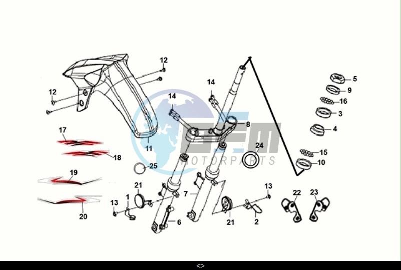 STEERING STEM - FRONT CUSHION