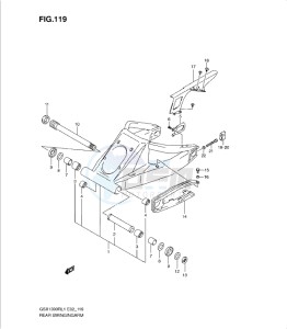 GSX1300R drawing REAR SWINGING ARM