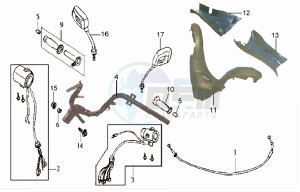 JOYRIDE 125 drawing HANDLEBAR / MIRRORS / COWLING