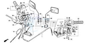 CH125 SPACY 125 drawing CABLE/HANDLE LEVER/SWITCH (CH125J/L/M/N/P/R)