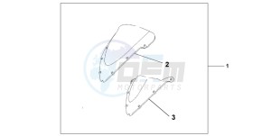 CBR600F drawing WINDSHIELD