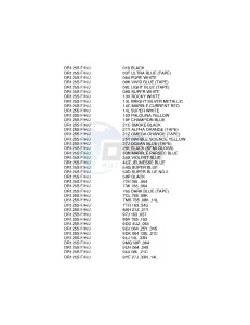 DR125S (F-H-J) drawing * COLOR CHART *