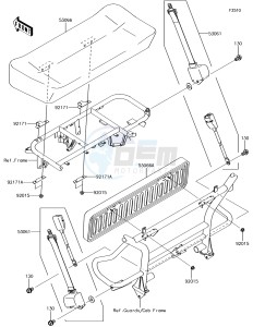 MULE SX 4x4 KAF400HHF EU drawing Seat